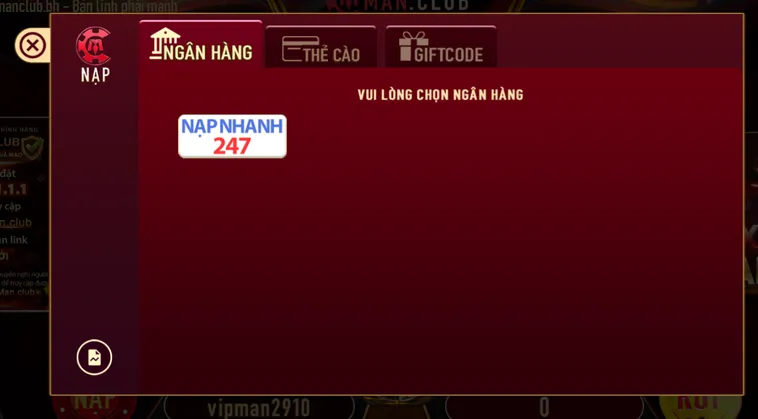 Nạp Tiền Qua Ngân Hàng Tại ManClub Phương Thức Thanh Toán Đa Dạng Và Nhận Khuyến Mãi Cực Khủng